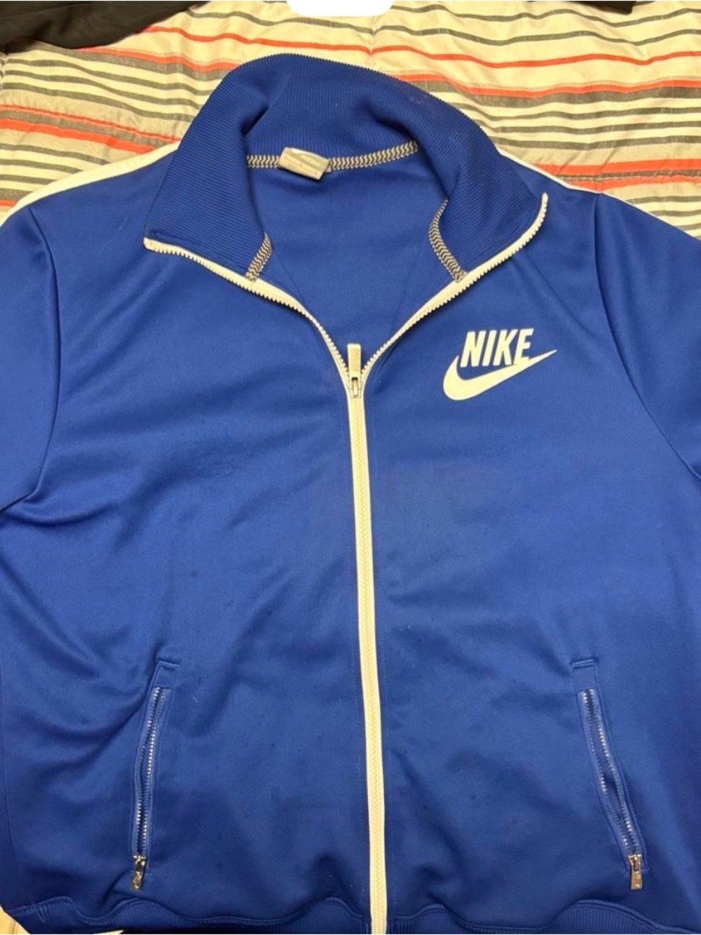 Nike Royal Blue Full-Zip Lightweight Track Jacket with White Accents